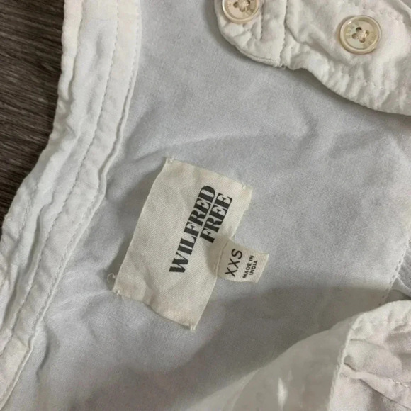 Aritzia Wilfred Free Collarless Shirt Dress Tunic Off White long sleeve Size XXS - Picture 11 of 12